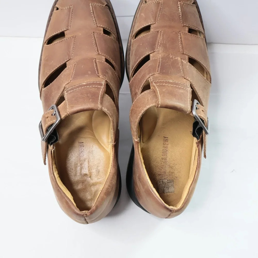 Johnston‎ & Murphy Mens Brown Leather Fisherman Sandals Shoes 8M 20-7246